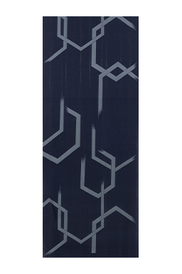 亀甲絣［キッコウカスリ］・濃紺地グレイ亀甲絣